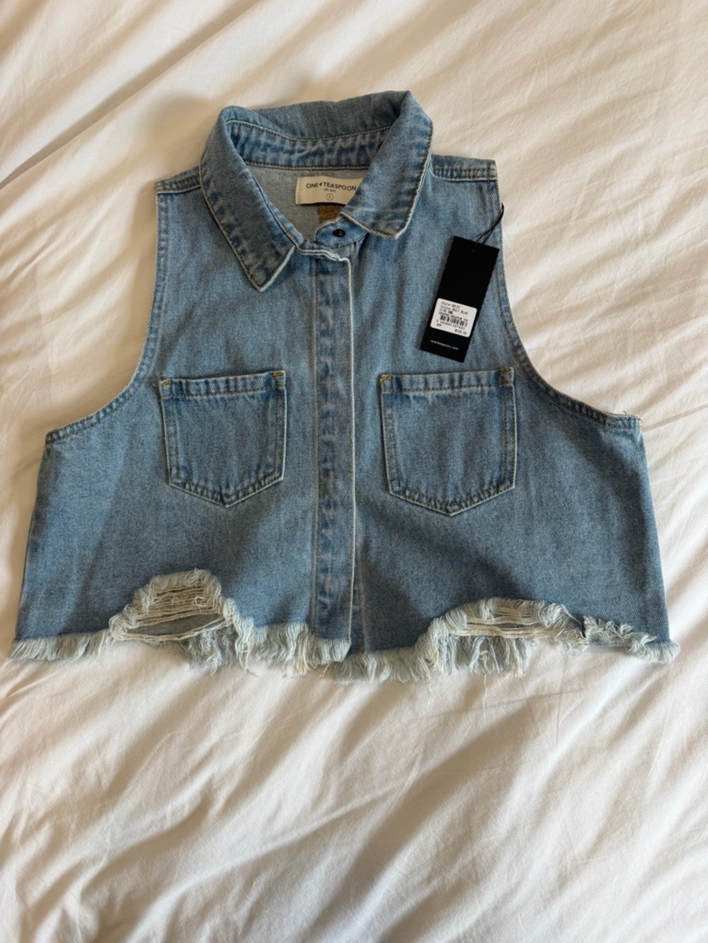 One Teaspoon cropped denim vest - NWT